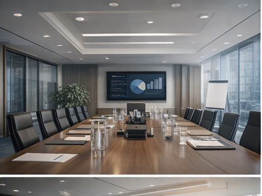 Boardroom and executive setting without people